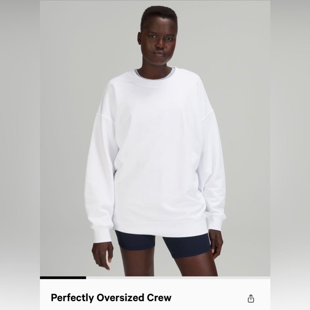 lululemon perfectly over sized crew, white